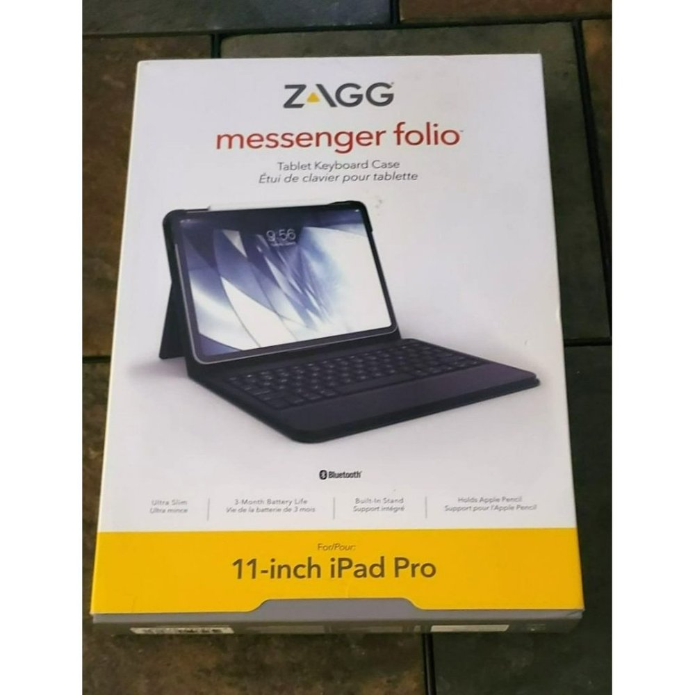 ZAGG Messenger Folio - Bluetooth, Tablet Keyboard and Case - Made for Apple iPad